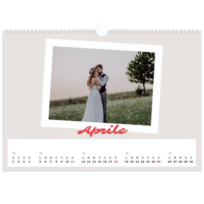 Calendario A3 orizzontale  — Firmato in cremisi [Aprile]