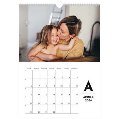 Calendario A3 verticale — Riflettore lettera [Aprile]