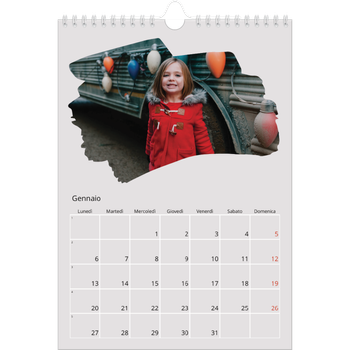 Calendario personalizzato A4 — Foto effetto pennello