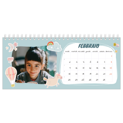 Calendari da tavolo — Unicorno arcobaleno [Febbraio]