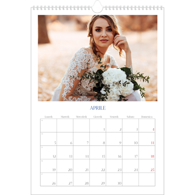 Calendario A3 verticale — Classico cobalto [Aprile]