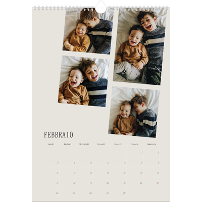 Calendario A3 verticale — Ricordi in movimento [Febbraio]