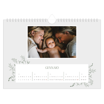 Calendario Fotografico A4 Orizzontale — Fiori disegnati a mano