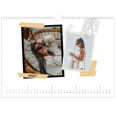Calendario A3 orizzontale  — Album ricordi con stile [Marzo]