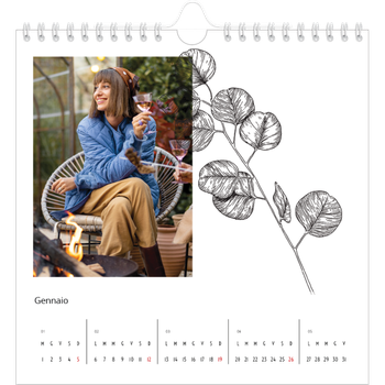 Calendario Fotografico Quadrato — Disegni di fiori