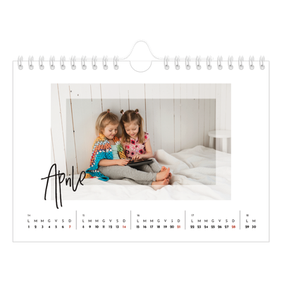 Calendario fotografico A5 — Cornice trasparente [Aprile]