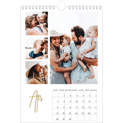 Calendario personalizzato A4 — Testo scarabocchiato [Aprile]
