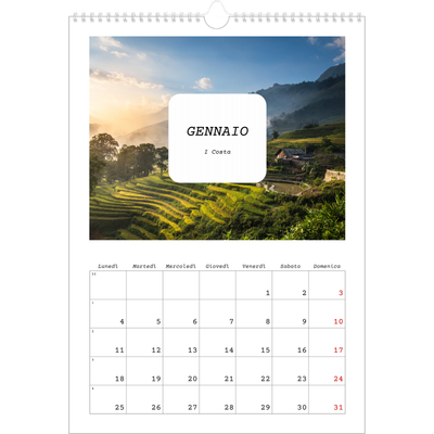 Calendario A3 verticale — Tutta la storia [Gennaio]
