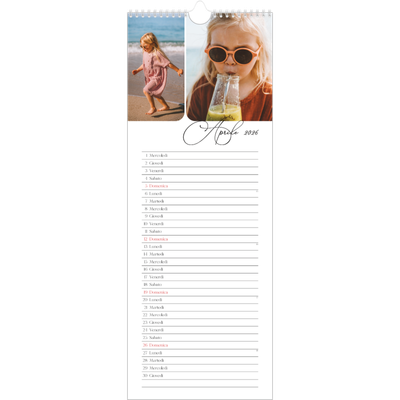 Calendario da cucina  — Istantanee e scrittura [Aprile]