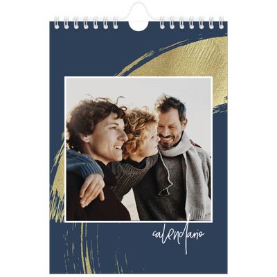 Calendario fotografico A5 — Sfondi spazzolati d'oro [copertina]