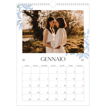 Calendario personalizzato A3 — Floreale elegante
