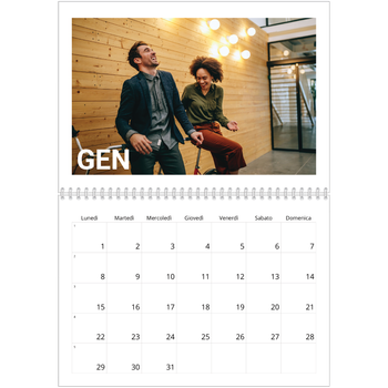 Calendario A4 Doppio — Mese in grande