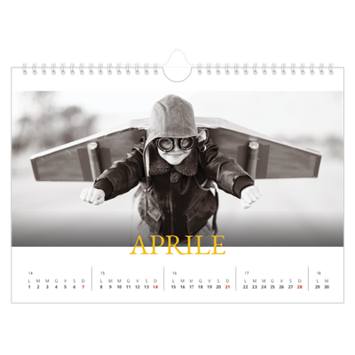 Calendario fotografico A4 — Stile tradizionale [Aprile]