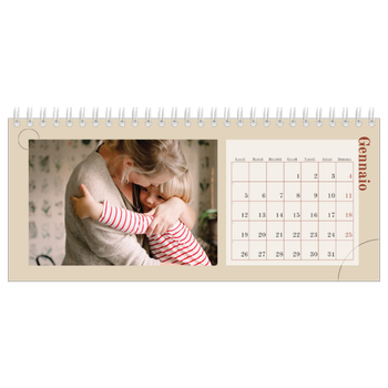Calendario Fotografico da Tavolo — Testo asimmetrico