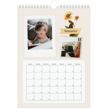 Calendario personalizzato A4 — Scrapbooking vintage
