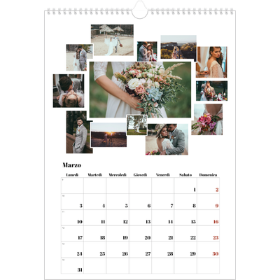 Calendario A3 verticale — Forme di collage [Marzo]