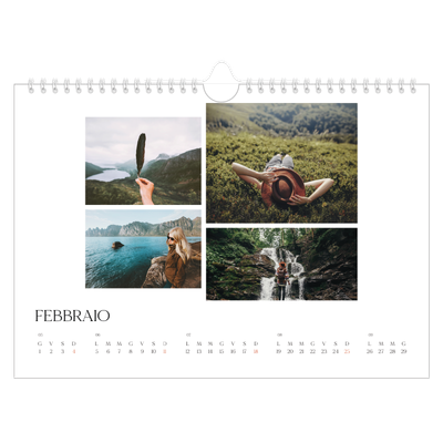 Calendario fotografico A4 — Tramonti e surf [Febbraio]
