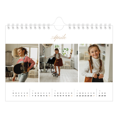Calendario fotografico A5 — Scatole con strisce fotografiche [Aprile]