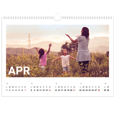 Calendario A3 orizzontale  — Mese in grande [Aprile]