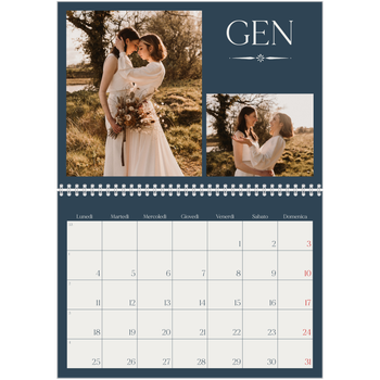 Calendario A4 Doppio — Ardesia e grazie