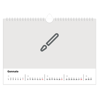 Calendario Fotografico A4 Orizzontale — Disegna il tuo prodotto