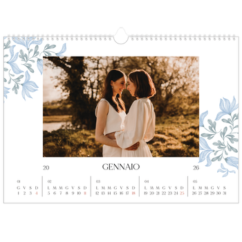 Calendario Fotografico A3 Orizzontale — Floreale elegante