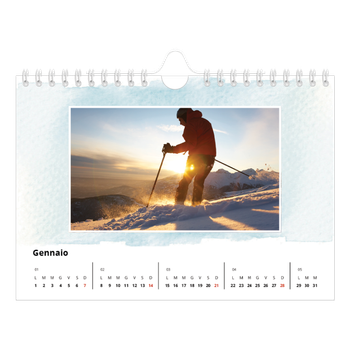 Calendario Fotografico A5 Orizzontale — Sfondi ad acquerello
