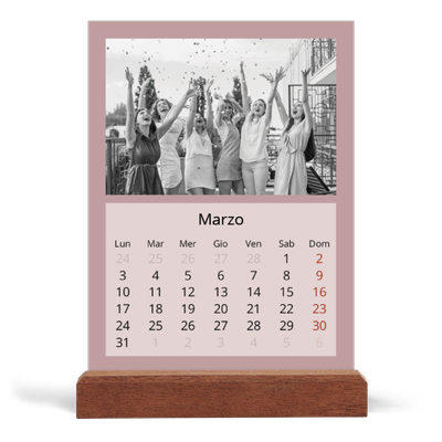 Calendario con supporto in legno verticale  — Neo Scandi [Marzo]
