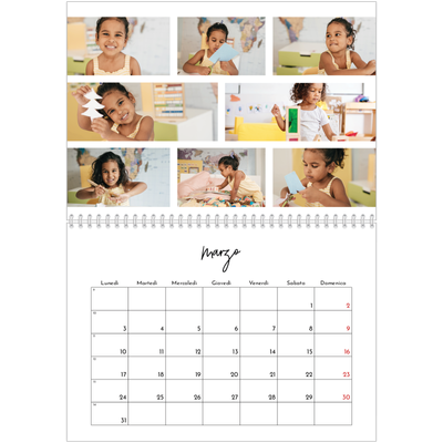 Calendario A4 Doppio — Disposizioni fotografiche [Marzo]
