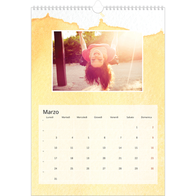 Calendario A3 verticale — Sfondi ad acquerello [Marzo]