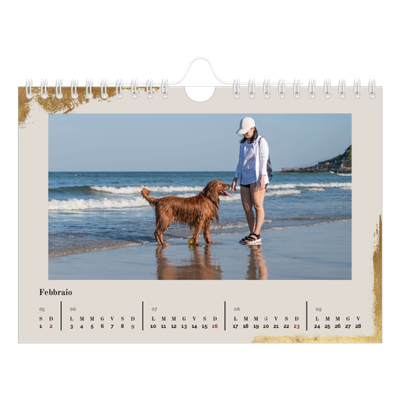 Calendario fotografico A5 — Classic Gold [Febbraio]