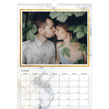 Calendario personalizzato A3 — Albero fotografico d'oro