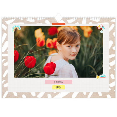 Calendario fotografico A3 — Calendario rustico - Famiglia di 3 [copertina]