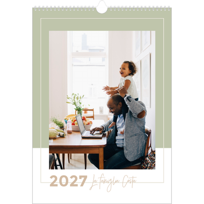 Calendario famiglia A3 verticale — Calendario cornici color terra - Famiglia di 3 [copertina]