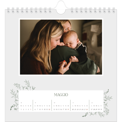 Calendari quadrati — Fiori disegnati a mano [copertina]