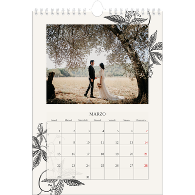 Calendario personalizzato A4 — Inchiostro e edera [Marzo]