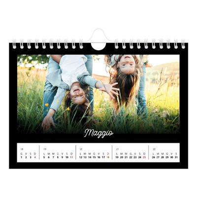 Calendario fotografico A5 — Minimale nero [copertina]