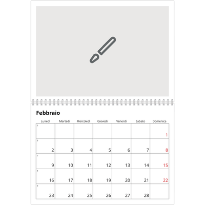Calendario A4 Doppio — Disegna il tuo prodotto [Febbraio]