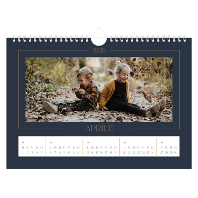 Calendario fotografico A4 — Blu prussiano [Aprile]