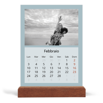 Calendario con supporto in legno verticale  — Neo Scandi [Febbraio]