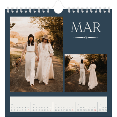 Calendari quadrati — Ardesia e grazie [Marzo]