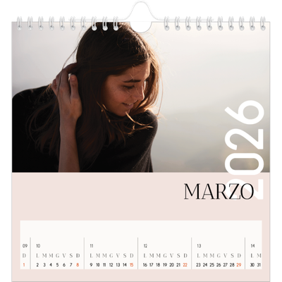 Calendari quadrati — Testo sovrapposto [Marzo]
