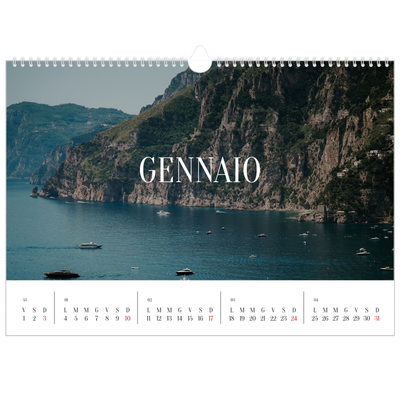 Calendario A3 orizzontale  — Fuga infinita [Gennaio]