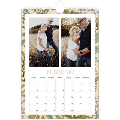 Calendario fotografico A5 — Carta da parati floreale [Febbraio]