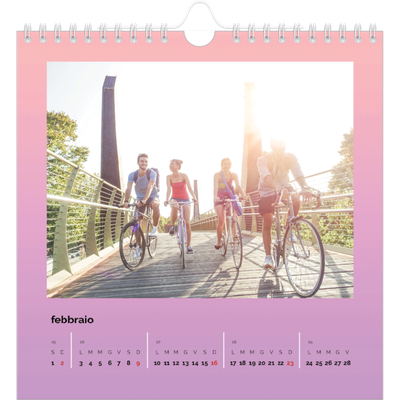 Calendari quadrati — Tonalità pastello [Febbraio]