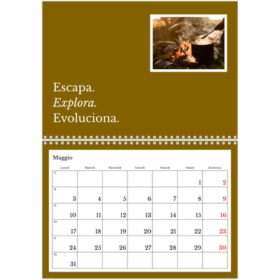 Calendario A4 Doppio — Terra editoriale [Maggio]