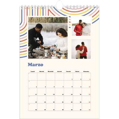Calendario personalizzato A4 — Strisce retro [Marzo]
