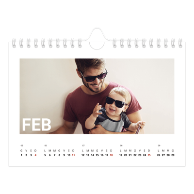 Calendario fotografico A5 — Mese in grande [Febbraio]