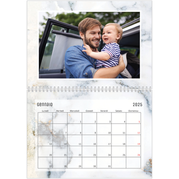 Calendario A4 Doppio — Sfondi marmo