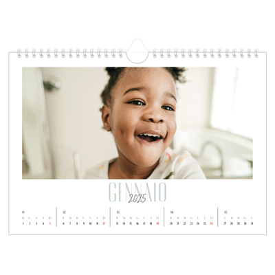 Calendario fotografico A4 — Tipografia mista [Gennaio]
